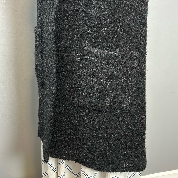 Weave O’The Irish Wool Boucle Grey Single Breasted Long Vest Duster size M - Picture 15 of 16